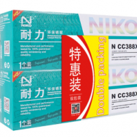 耐力（NIKO）N CC388X(双包装)大容量易加粉黑色硒鼓(适用惠普 LaserJet 1007/1008/M1136/1213nf))